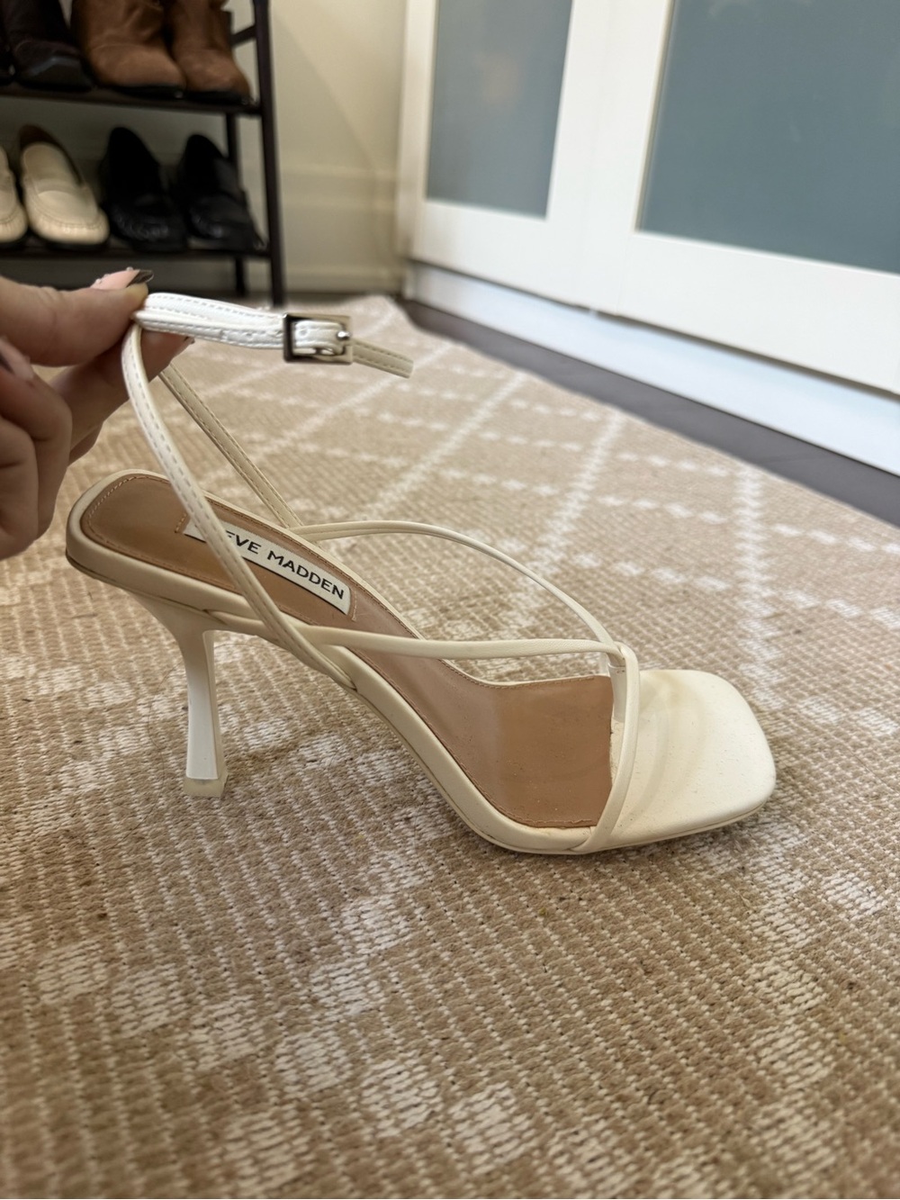 Steve Madden White Annie Strappy Heels
